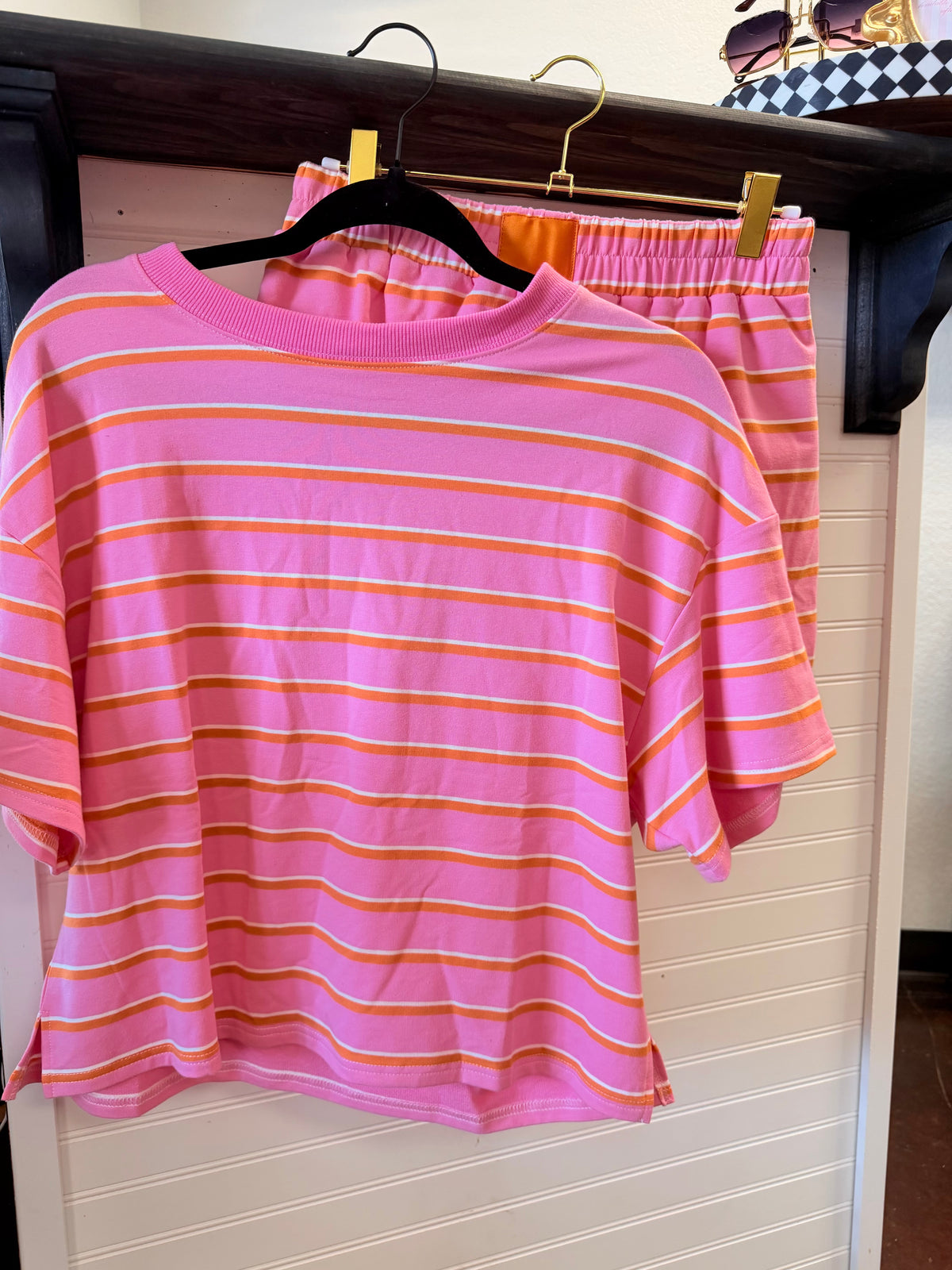 Pink & Orange Stripe Set