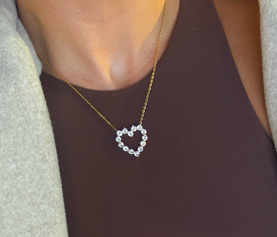 SMALL DIAMOND HEART NECKLACE