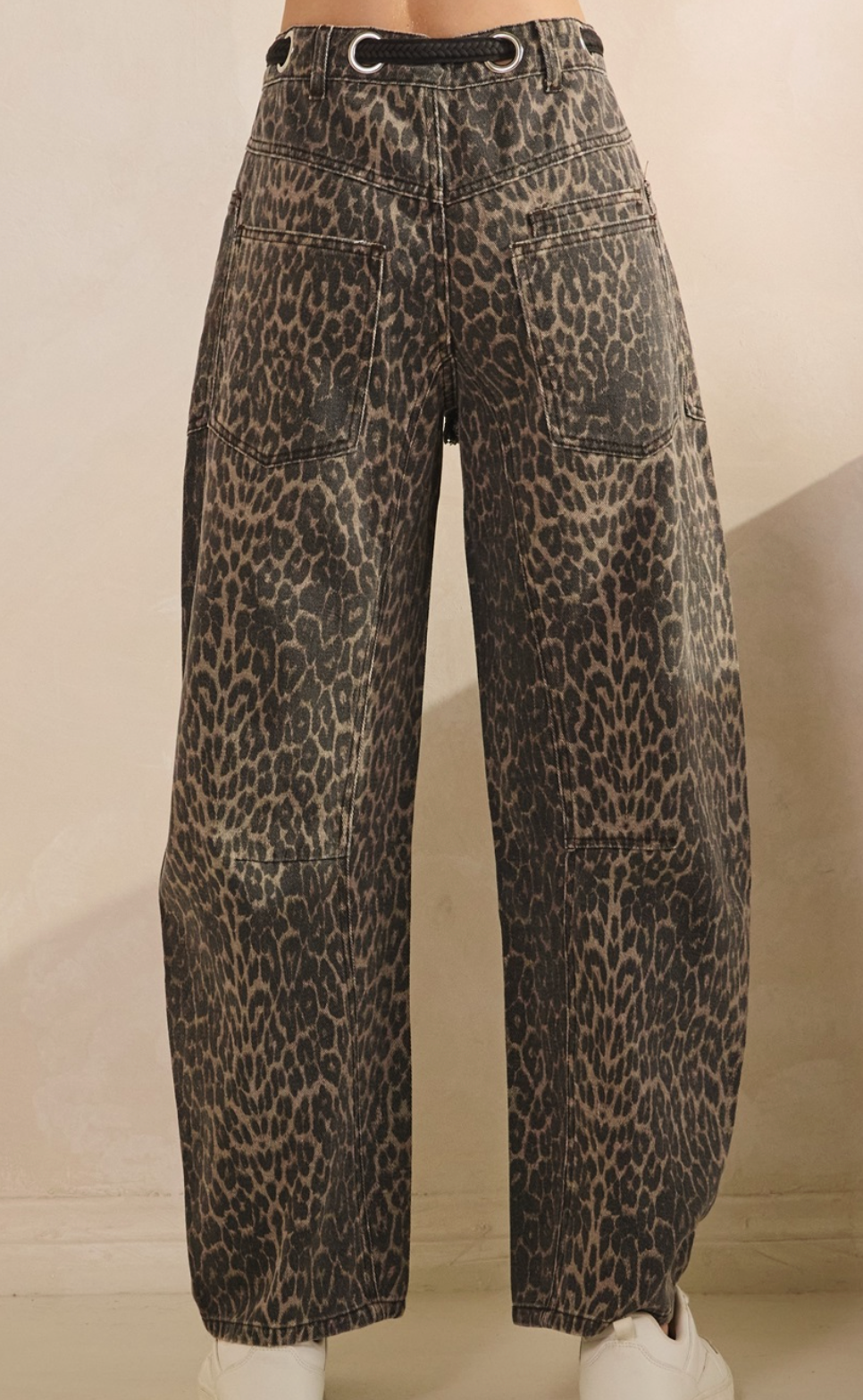 CHEETAH TIE DENIM PANT