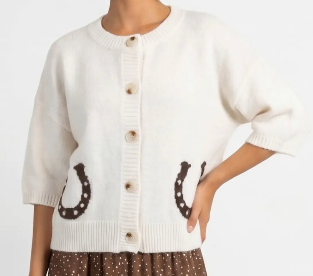 HORSESHOE SHORT SLEEVE SWEATER