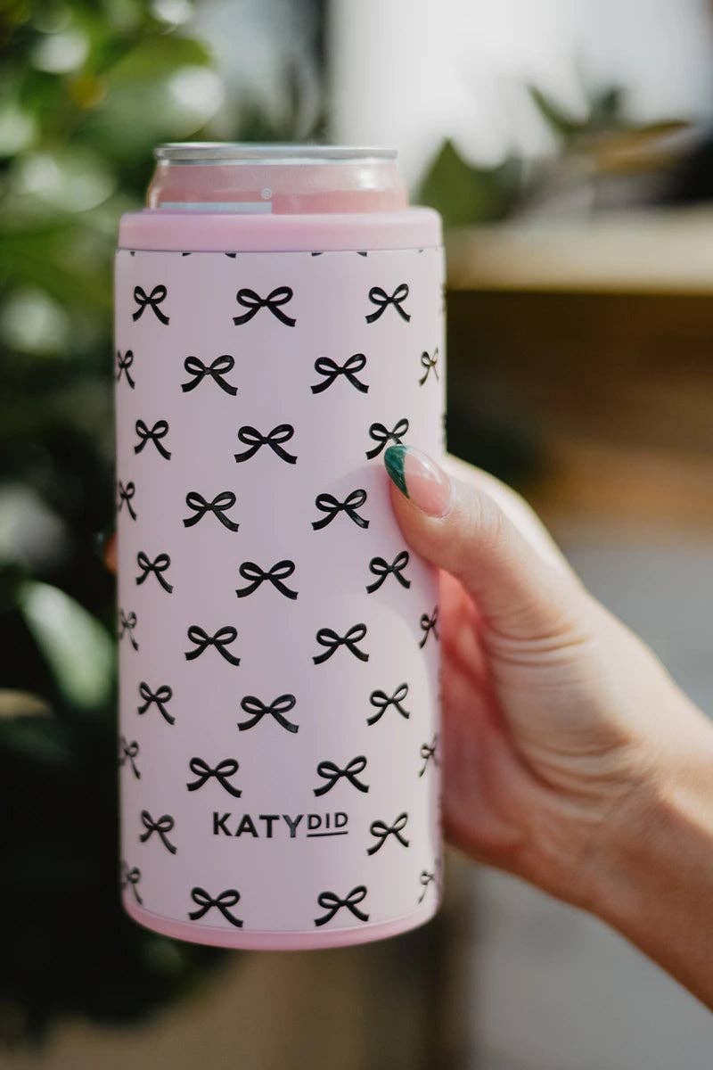 Pink Mini Bows Insulated Slim Koozie