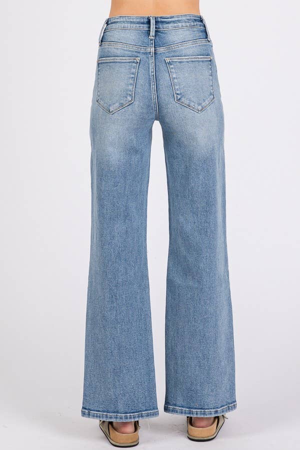 HIGH RISE STRETCH SLIM WIDE LEG