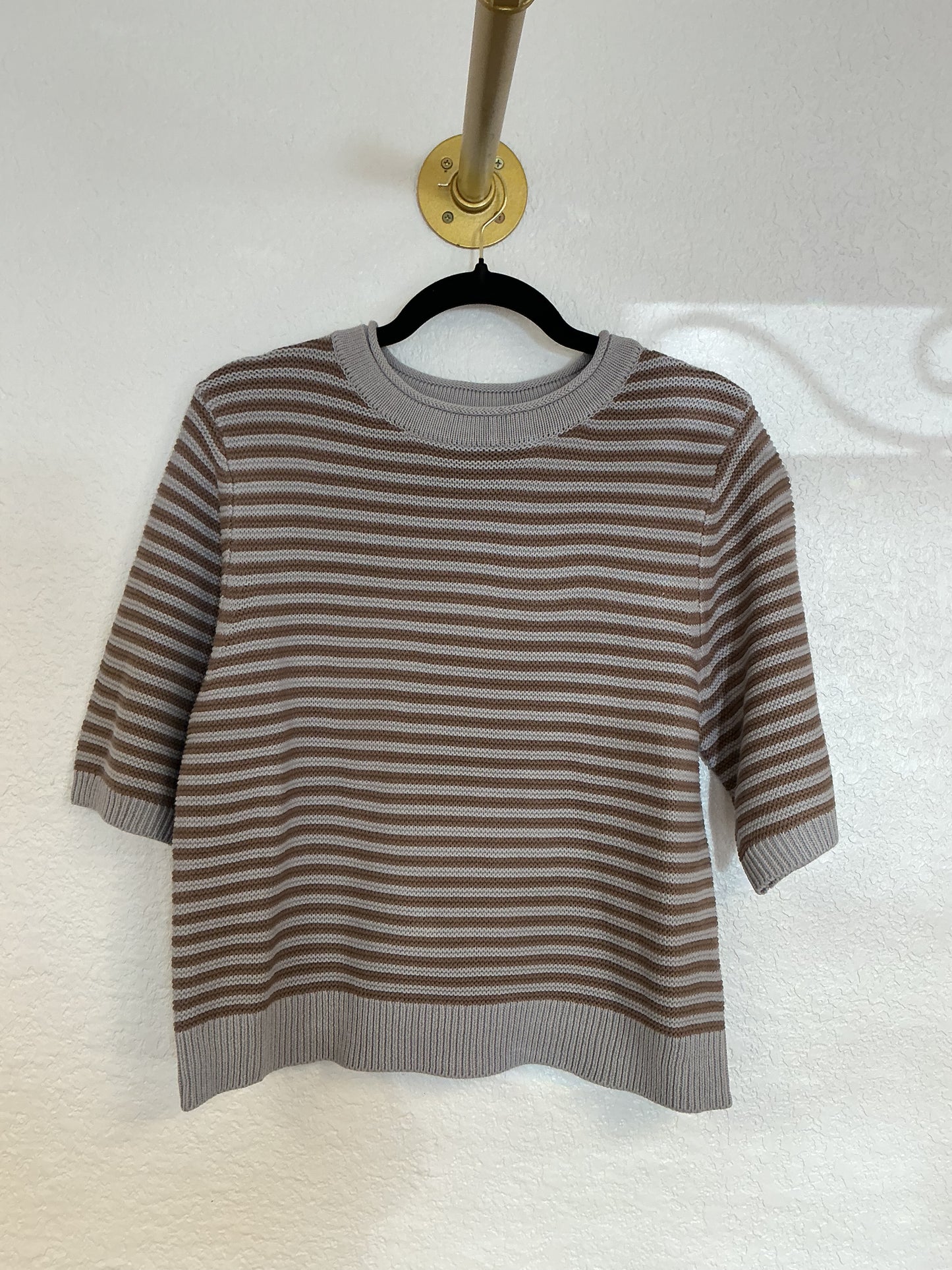 Stripe Short Sleeve Sweater