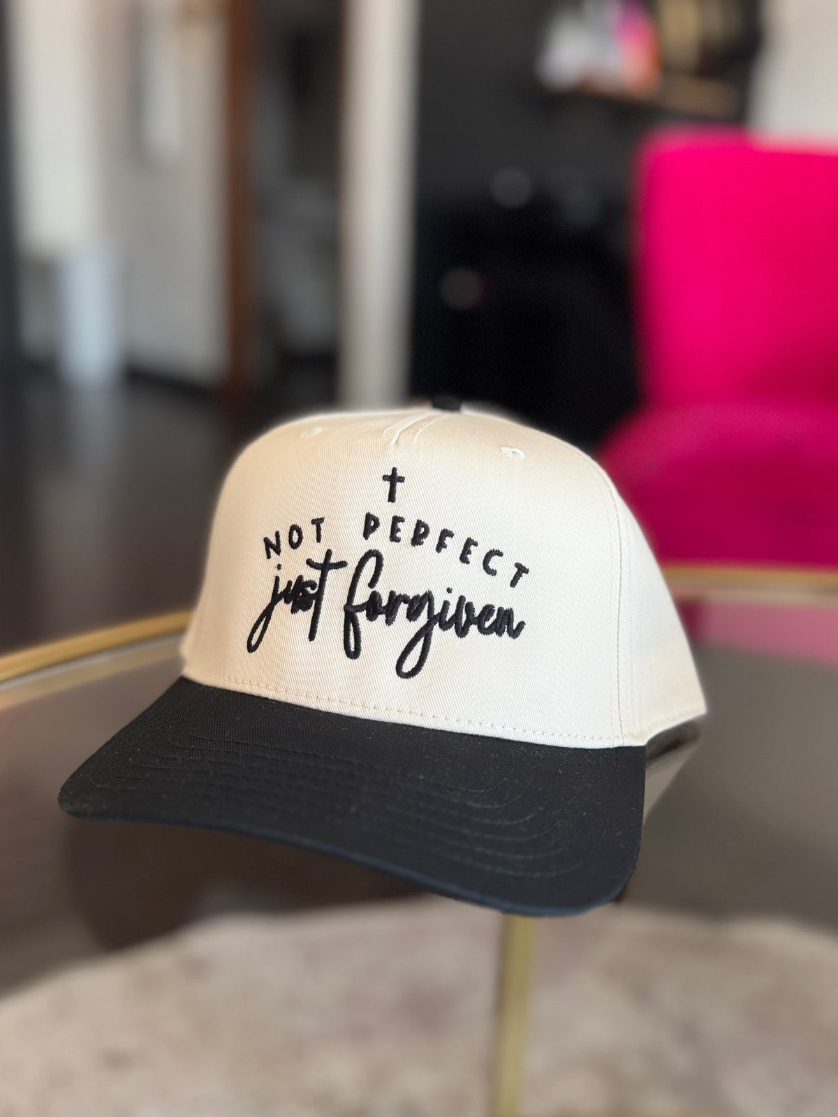 "NOT PERFECT, JUST FORGIVEN" HAT