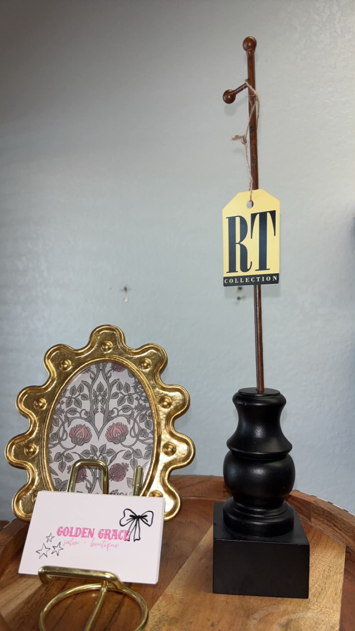 Black display pole stand