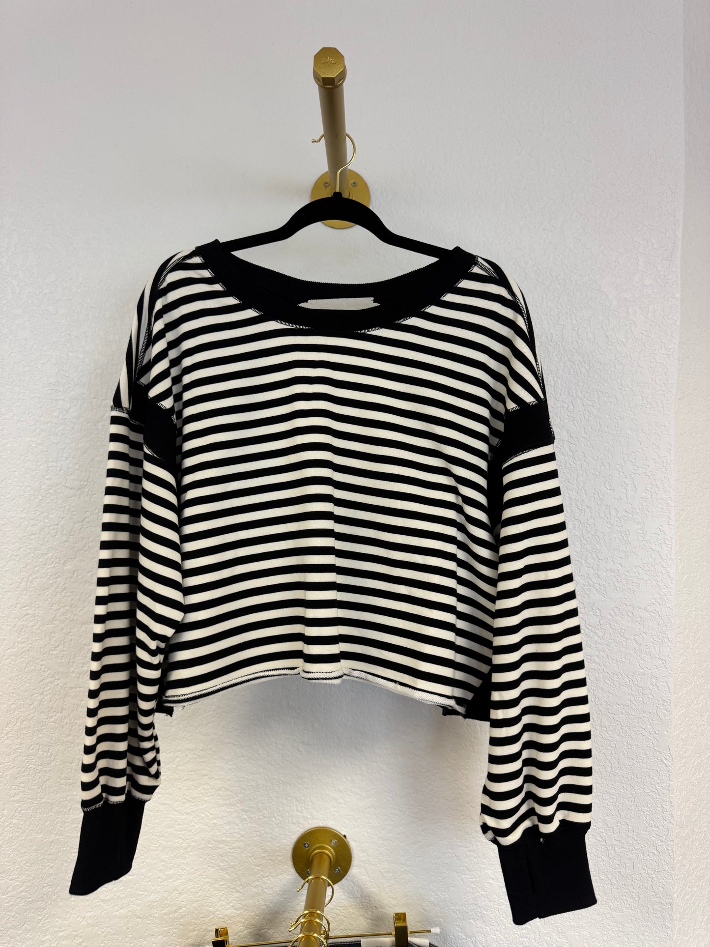 Striped Open Back Long Sleeve