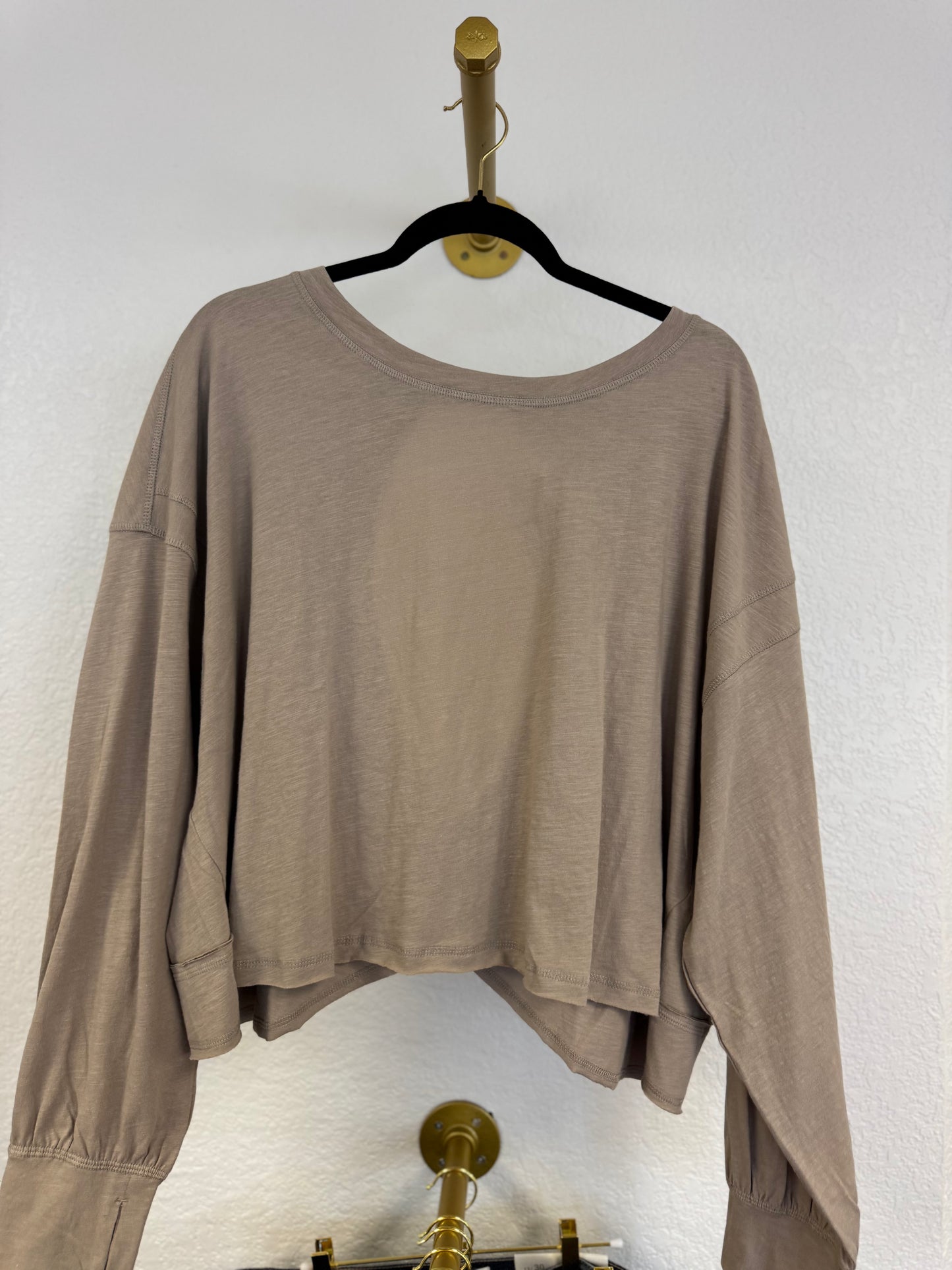Taupe Open Back Long Sleeve