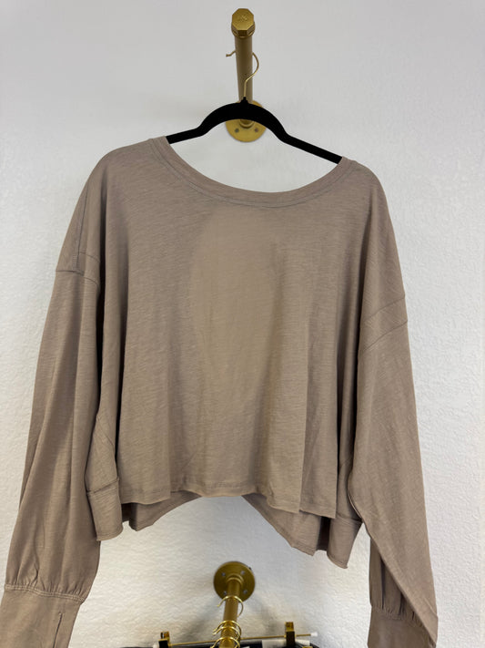 Taupe Open Back Long Sleeve