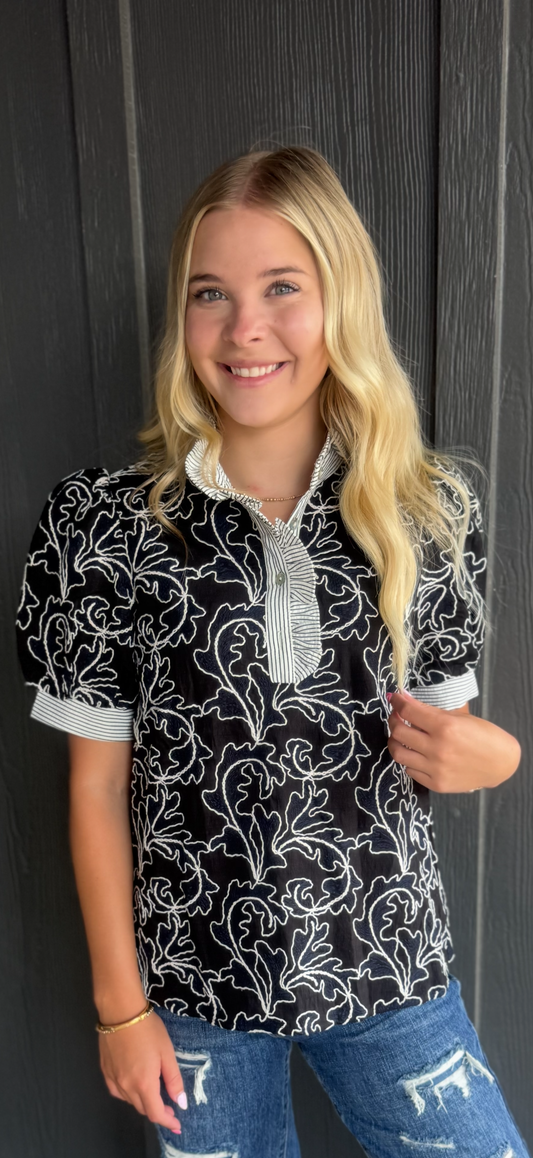 Trim Printed Top