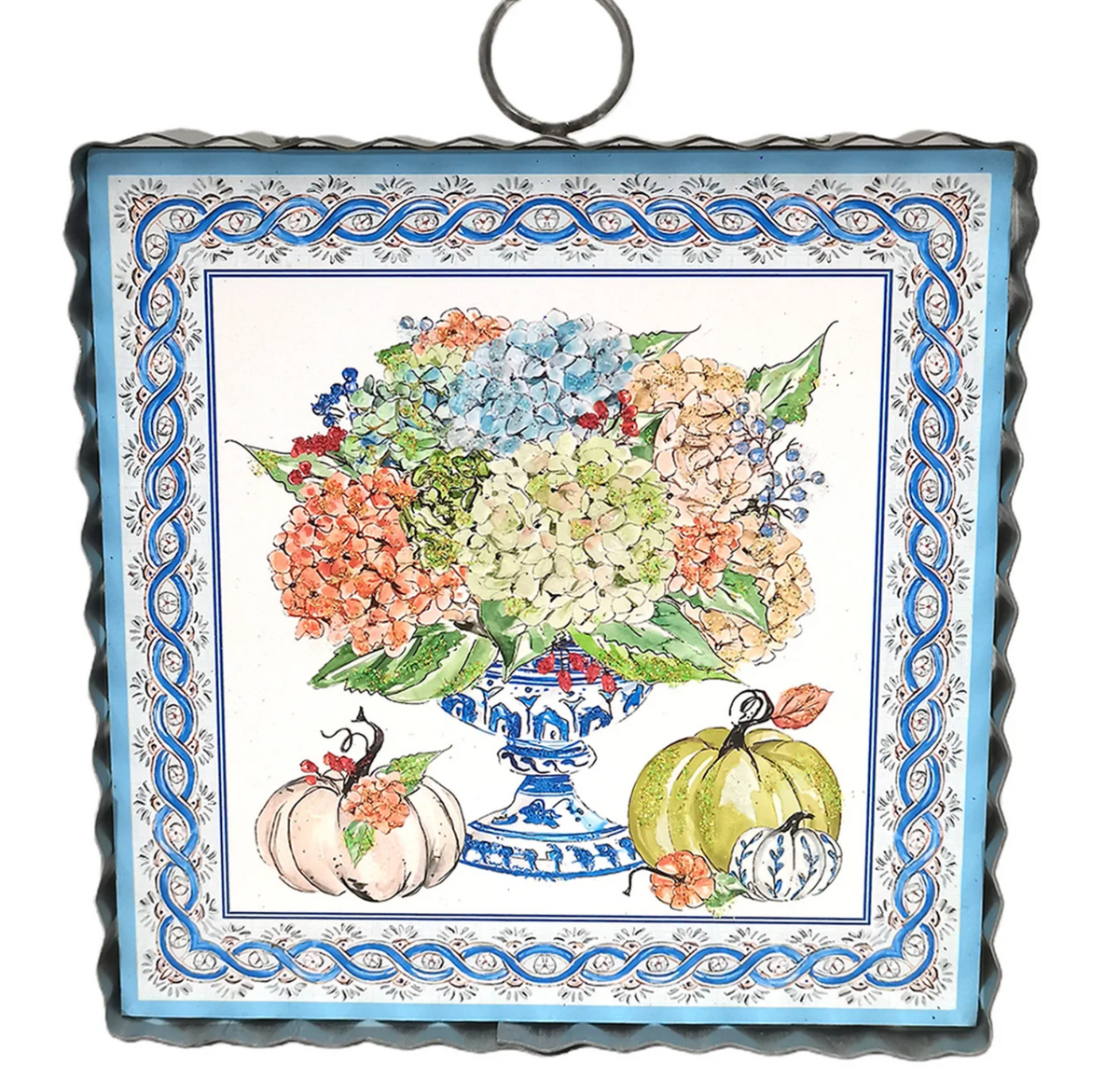 "Blue Hydrangea" Mini Art Hanger