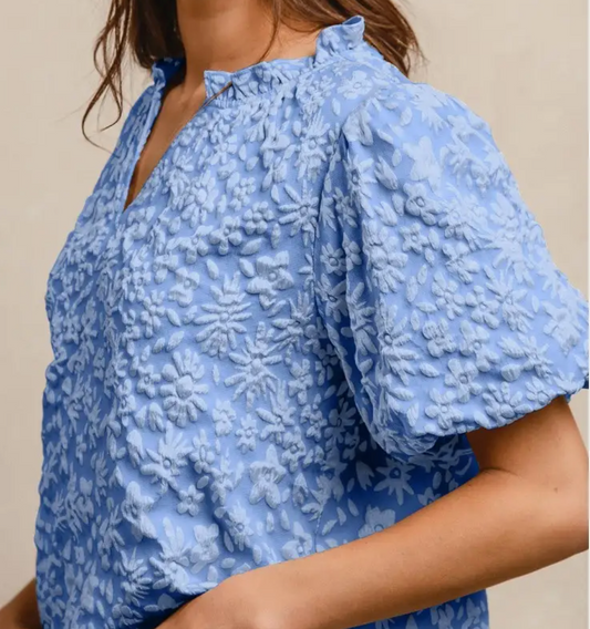 BLUE FLORAL TOP