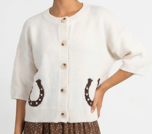 HORSESHOE SHORT SLEEVE SWEATER