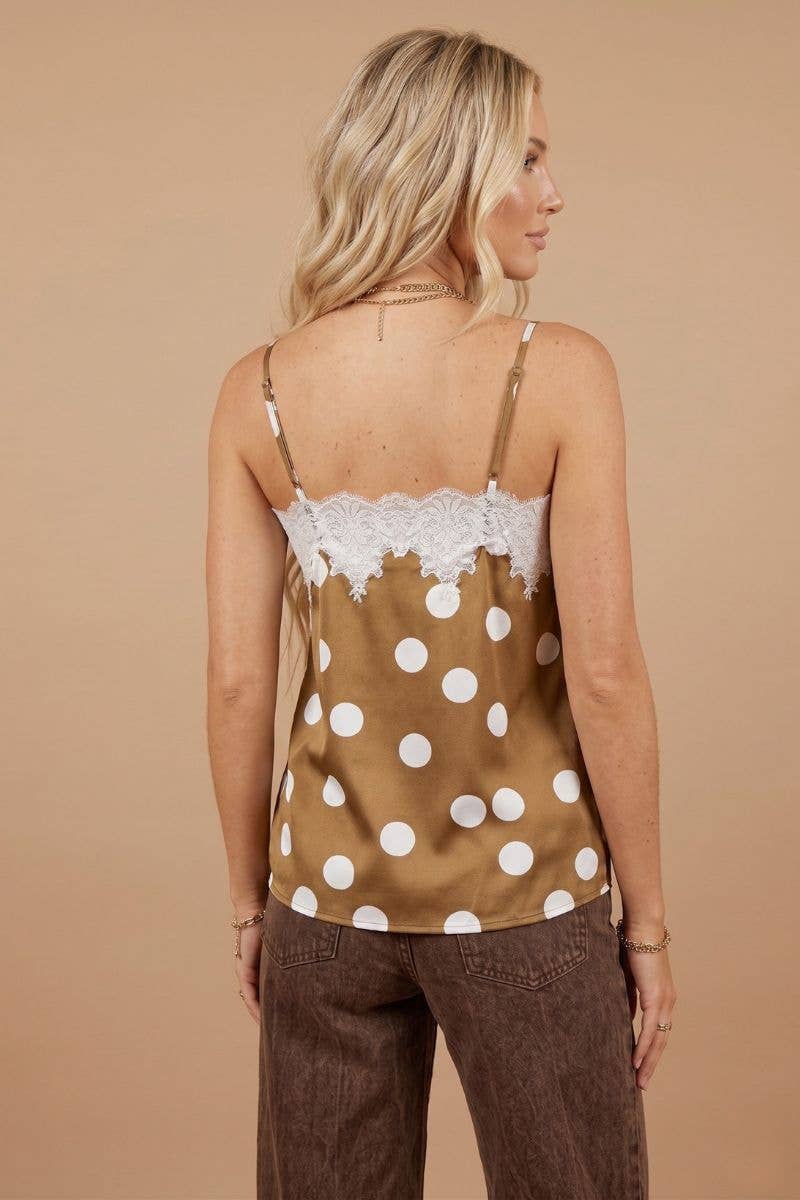 Vintage Polka Dot Lace Tank