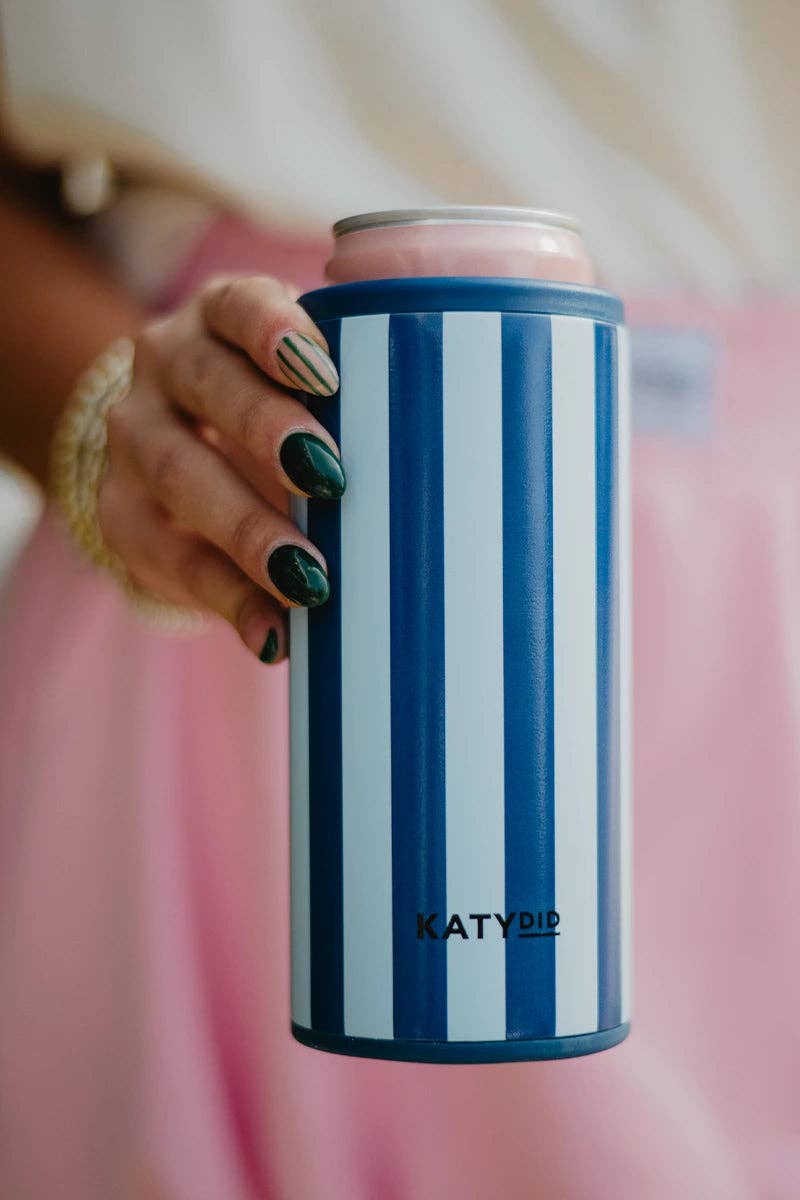Light Blue and Navy Insulated Slim Koozie