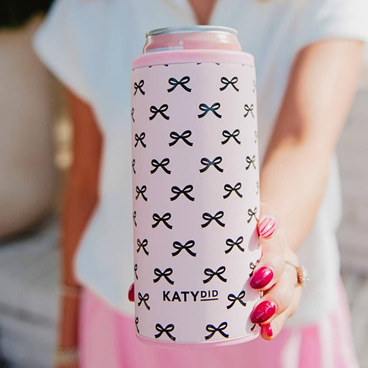 Pink Mini Bows Insulated Slim Koozie