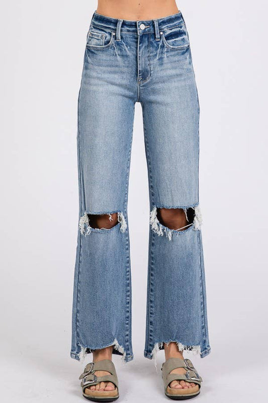 HIGH RISE STRETCH SLIM WIDE LEG