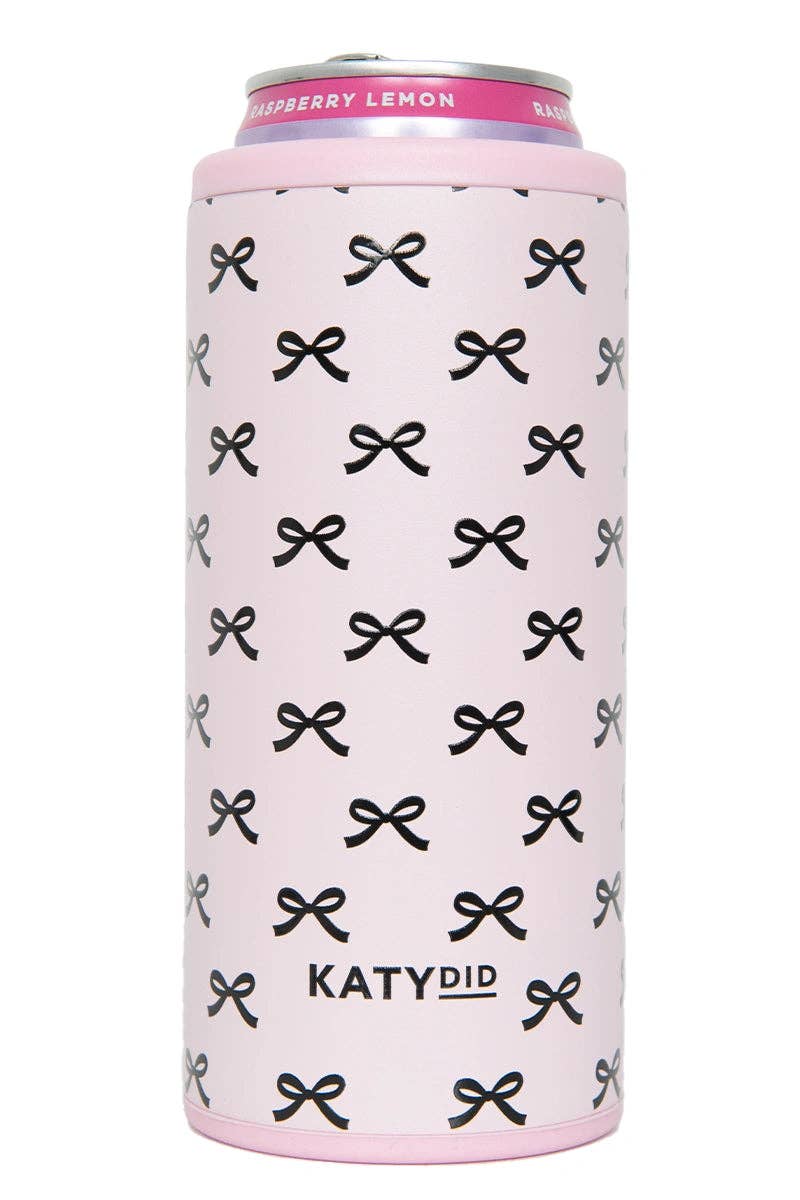 Pink Mini Bows Insulated Slim Koozie