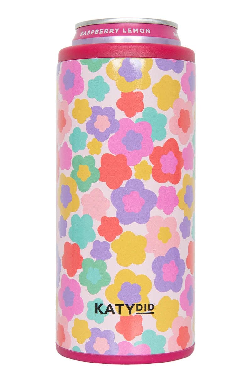 Groovy Flowers Insulted Slim Koozie